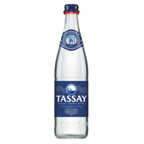 Вода минеральная TASSAY с газом, 0,5л, стекло