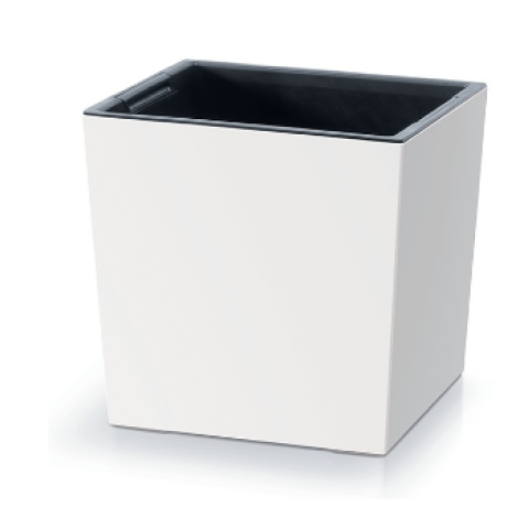 Горшок с внутренней вставкой Urbi Square Low DURS L I Prosperplast, белый (DURS240L)