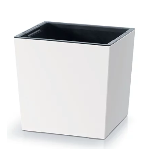Горшок с внутренней вставкой Urbi Square Low DURS L I Prosperplast, белый (DURS300L)