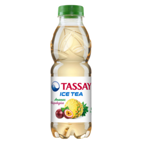 Чай зеленый Tassay "Ice tea" со вкусом ананаса и маракуйи, 0,5л, пластик