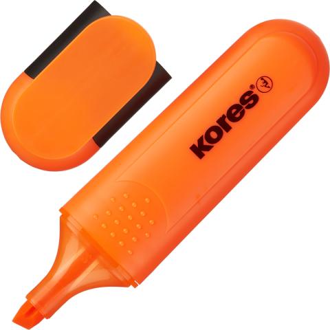 Маркер текстовый скошенный 0,5-5 мм, оранжевый, Kores Bright Liner Plus