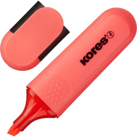 Маркер текстовый скошенный 0,5-5 мм, красный, Kores Bright Liner Plus
