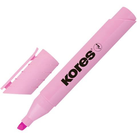 Маркер текстовый скошенный 0,5-5 мм, розовый, Kores High Liner Plus Pastel
