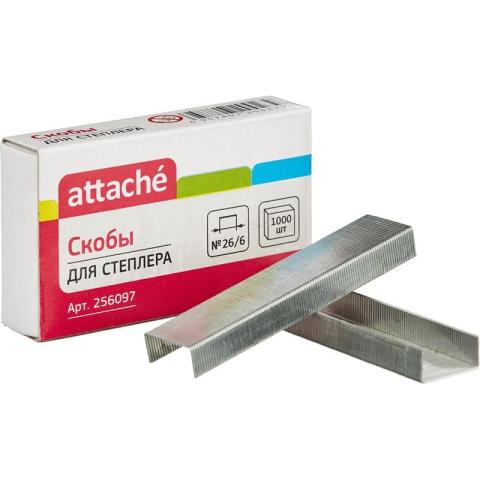 Скобы для степлера № 26/6, 1000шт, Attache