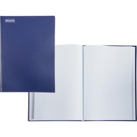 Книга учета А4, 96 л., твердый переплет, клетка, синий, Attache