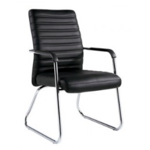 Конференц-кресло Easy Chair 806 черный, экокожа, металл хромированный