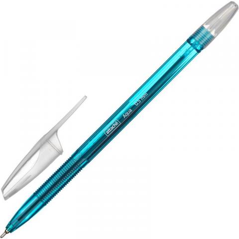 Ручка шариковая 0,5мм Aqua, синий, масляные чернила, Attache