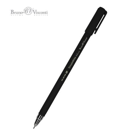 Ручка гелевая 0,5мм SimpleWrite Black, синий, Bruno Visconti 20-0066