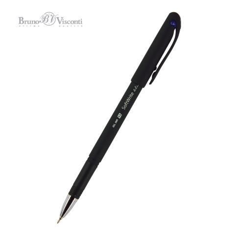 Ручка шариковая 0,5мм SoftWrite BLACK, синий, Bruno Visconti 20-0085