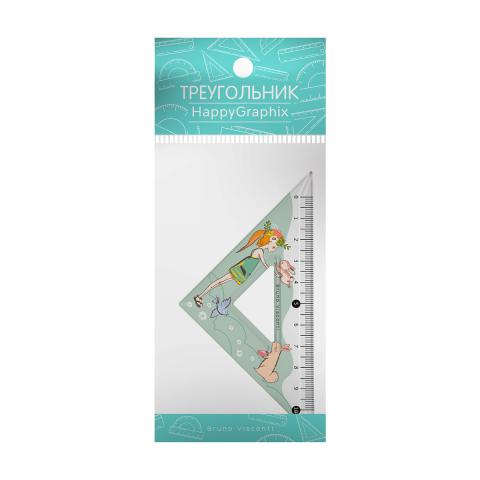 Треугольник пластиковый HappyGraphix.Девочка и кролик, 10 см, 45°, Bruno Visconti 45-0019/02