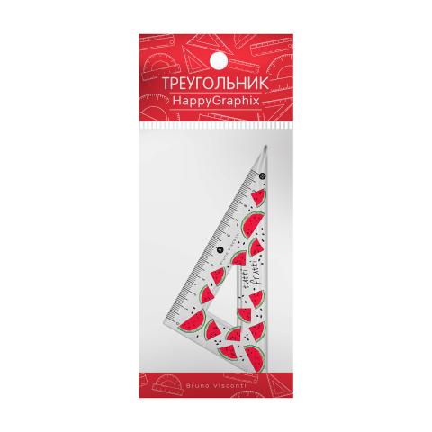 Треугольник пластиковый HappyGraphix.Fresh & fruity.Арбуз, 10 см, 30°, Bruno Visconti 45-0018/01