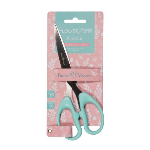 Ножницы 190 мм, особо прочные ручки, SlimCut Zefir, Bruno Visconti 60-0009