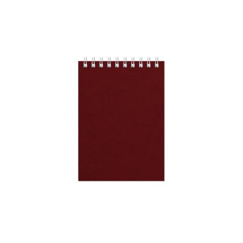 Блокнот на спирали А6, 60л., клетка, OFFICE, бордовый, Альт 61356