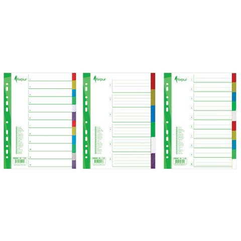 Разделители пластиковые А4, 1-5, цветные, Forpus