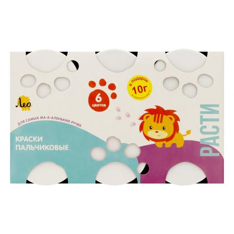 Краска пальчиковая 6 цв.х 70 г, LFINP-006, Лео Расти