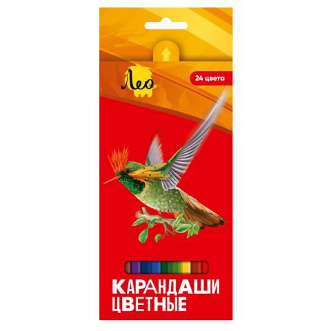 Карандаши цветные, 24 цвета, LBSCP-24, Лео Ярко