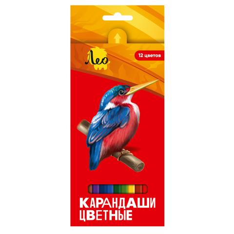 Карандаши цветные, 12 цветов, LBSCP-12, Лео Ярко