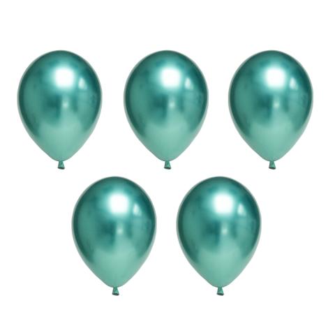 Набор воздушных шаров 30 см, 5 шт, 01_ хром металлик зеленый, BOOMZEE BXMS-30