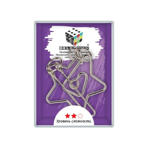 Головоломка металлическая "Звезда" 6 элементов, DELFBRICK DLM-31