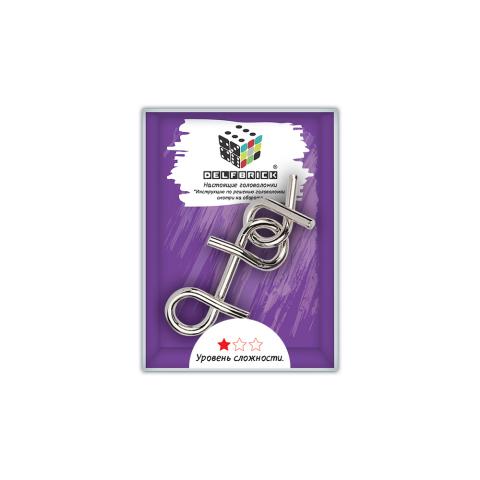 Головоломка металлическая "Петельки" 2 элемента, DELFBRICK DLM-06