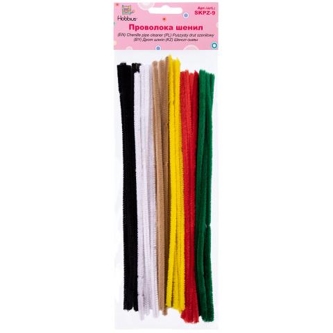 Проволока шенил 0,9x30 см, 30 шт, ассорти, Hobbius SKPZ-9