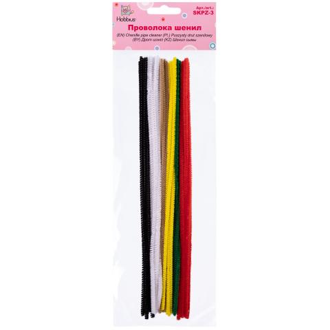 Проволока шенил 0,3x30 см, 30 шт, ассорти, Hobbius SKPZ-3
