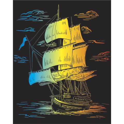 Набор для творчества "Гравюра", 20x25,5 см, №57 "Корабль" (мульти), Hobbius SGHK