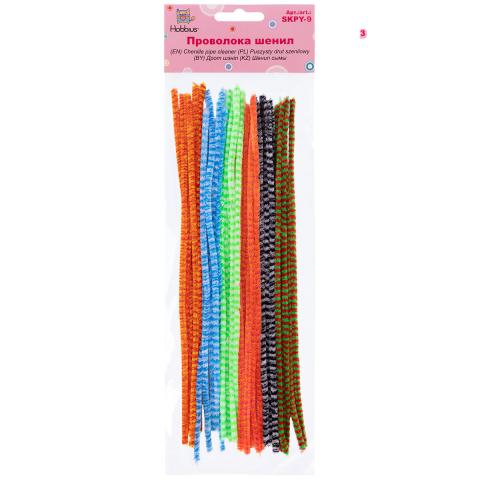 Проволока шенил 0,9x30 см, 30 шт, ассорти, Hobbius SKPY-9