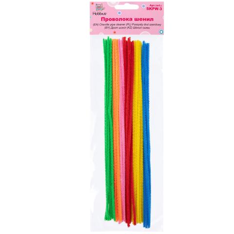 Проволока шенил 0,3x30 см, 30 шт, ассорти, Hobbius SKPW-3