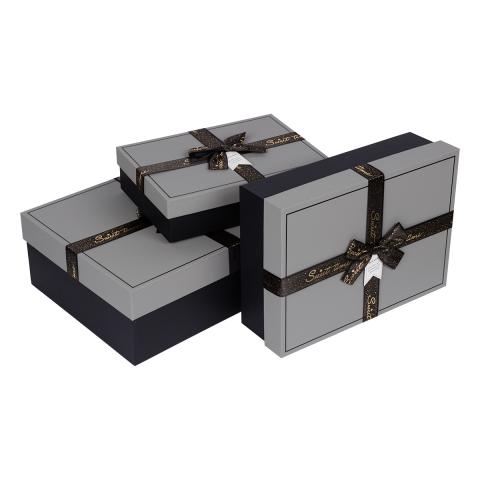 Набор подарочных коробок 3 шт, 02 серый, Stilerra YBOX-R17-3