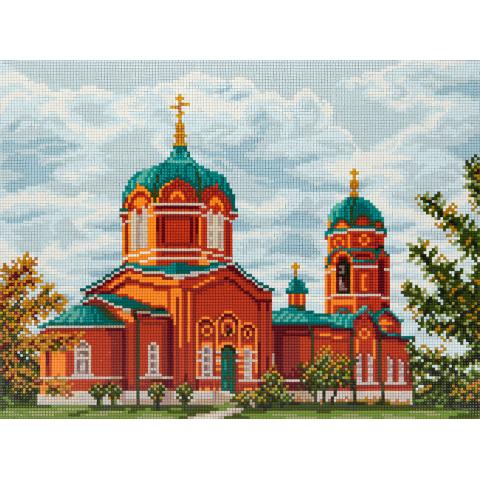 Мозаика кристальная (алмазная) на подрамнике 40х30см "Церковь Рождества Пресвятой Богородицы",ФРЕЯ ALPD-136