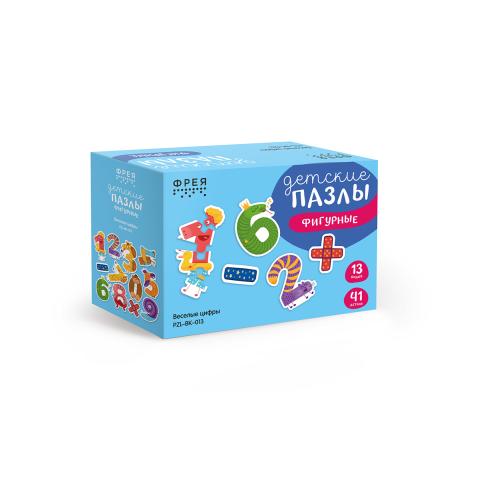 Пазлы для малышей 41 элемент Веселые цифры, ФРЕЯ PZL-BК-013
