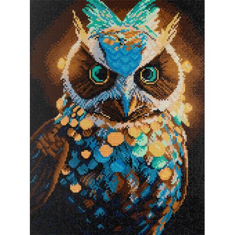 Мозаика кристальная (алмазная) на подрамнике "Волшебная сова" 30х40 см, ФРЕЯ ALPD-142