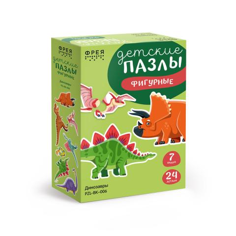 Пазлы для малышей 24 элемента Динозавры, ФРЕЯ PZL-BК-006