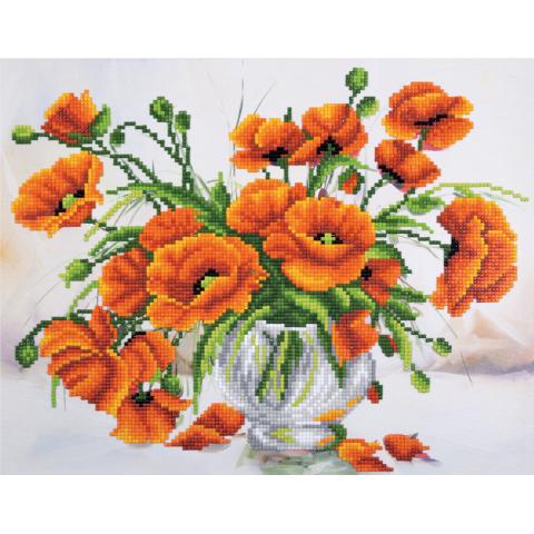 Мозаика кристальная (алмазная) 26,5х34см "Маки", ФРЕЯ ALVR-09 072
