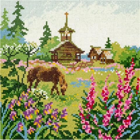 Мозаика кристальная (алмазная) 24х24см "Северное лето", ФРЕЯ ALVR-226