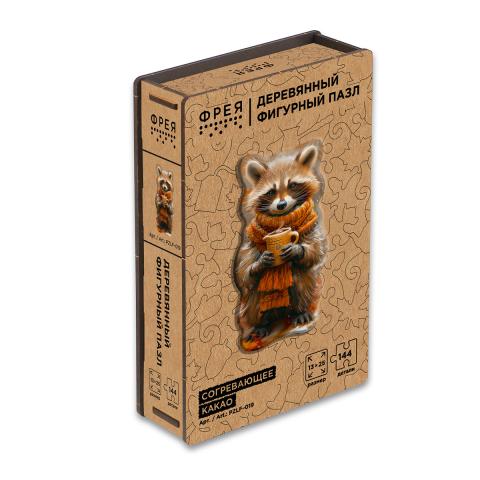 Пазл фигурный деревянный "Согревающее какао" 144 элемента, ФРЕЯ PZLF-019