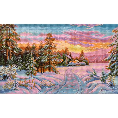 Мозаика кристальная (алмазная) 50х30см "Домик на опушке", ФРЕЯ ALVR-229