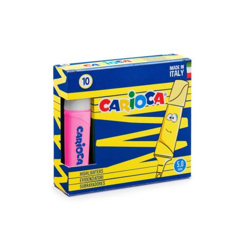 Маркер текстовый скошенный 2 мм, розовый, Carioca Memolight 42875/36