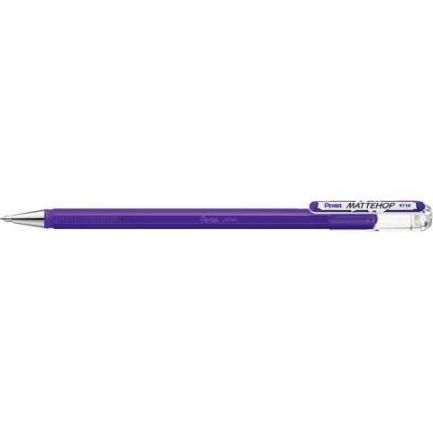 Ручка гелевая 0,4мм Mattehop, фиолетовый, с супер укрывистыми чернилами, Pentel K110-VVX