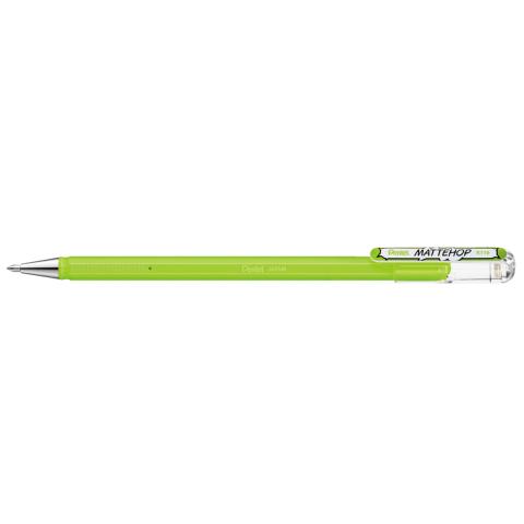 Ручка гелевая 0,4мм Mattehop, салатовый, с супер укрывистыми чернилами, Pentel K110-VKX
