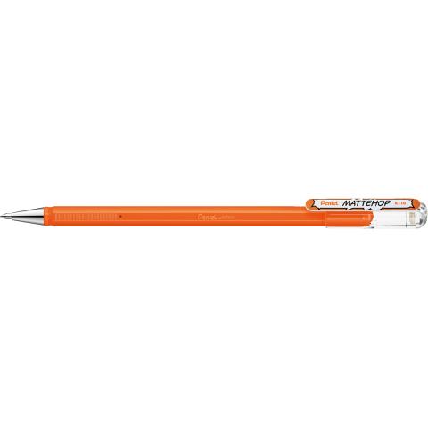 Ручка гелевая 0,4мм Mattehop, оранжевый, с супер укрывистыми чернилами, Pentel K110-VFX