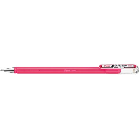 Ручка гелевая 0,4мм Mattehop, розовый, с супер укрывистыми чернилами, Pentel K110-VPX