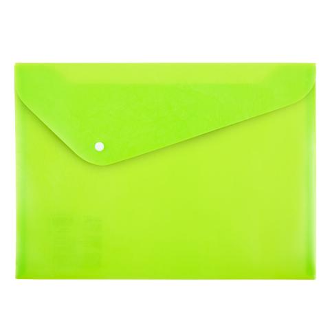 Папка-конверт на кнопке, А4, 180 мкм, волокно, лайм, Expert Complete Trend NEON EC211130021