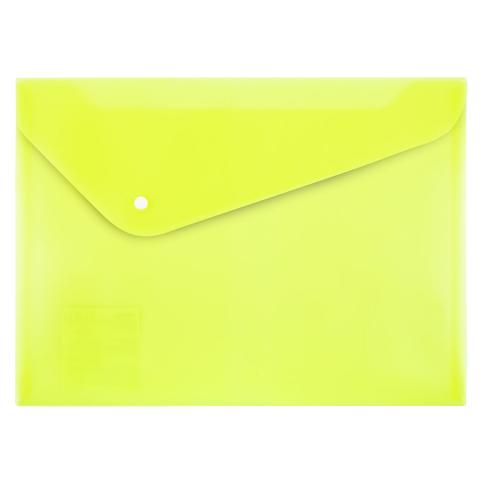 Папка-конверт на кнопке, А4, 180 мкм, волокно, желтый, Expert Complete Trend NEON EC211130009