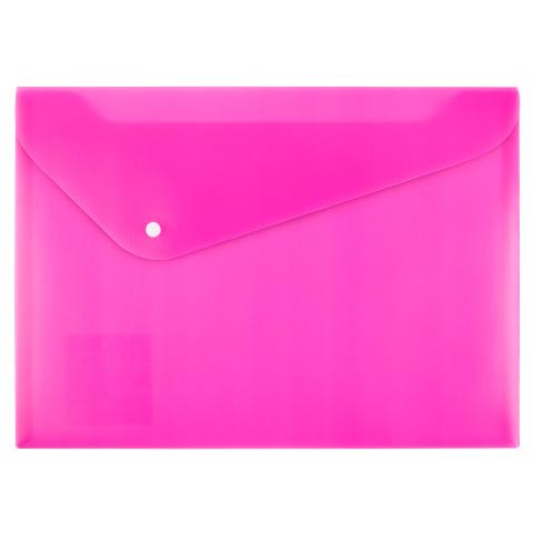 Папка-конверт на кнопке, А4, 180 мкм, волокно, розовый, Expert Complete Trend NEON EC211130013
