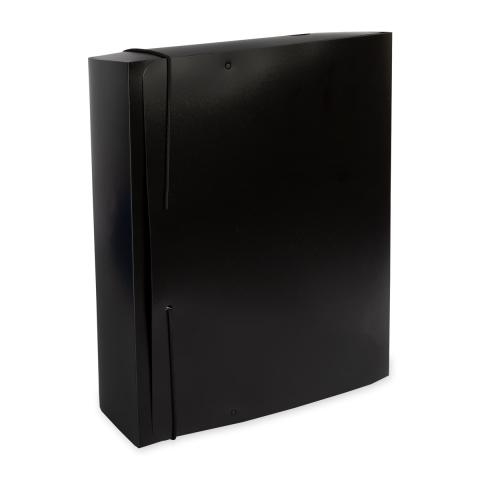 Короб архивный пластиковый A4, 75 мм, песок, черный, Expert Complete Classic EC2124121