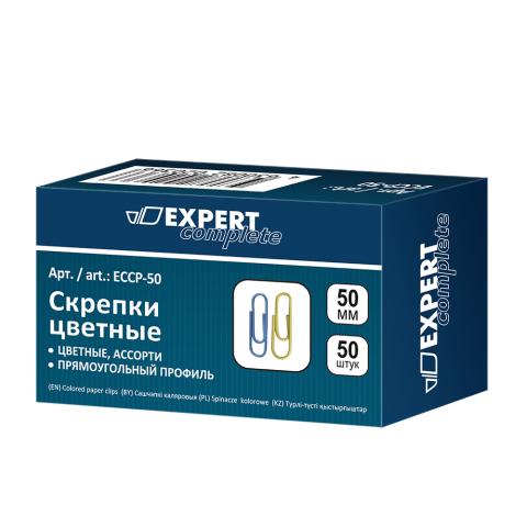 Скрепки 50мм круглые цветные, 100шт, ассорти, Expert Complete ECCP-50