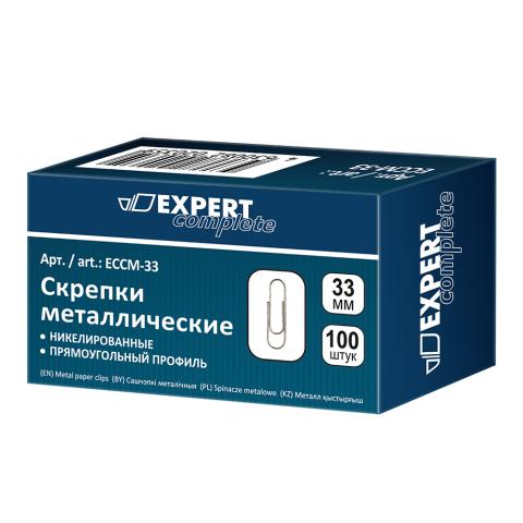 Скрепки 33мм круглые никелированные, 100шт, Expert Complete ECCM-33