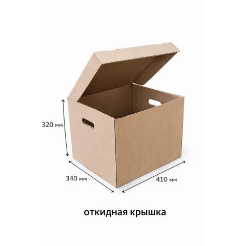 Коробка архивная 320х340х410мм с откидной крышкой, без лого